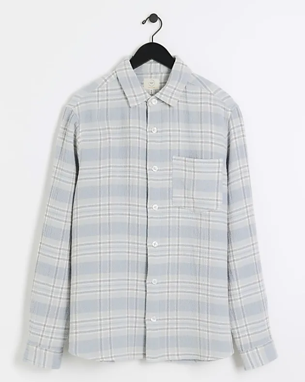 River Island regular fit check long sleeve shirt< Shirts