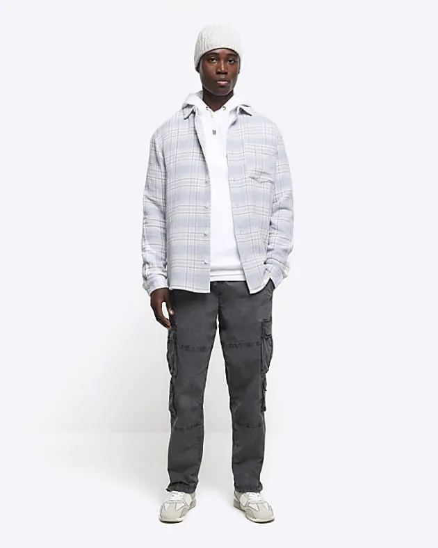 River Island regular fit check long sleeve shirt< Shirts