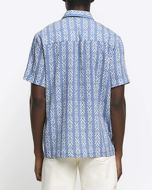 River Island regular fit crinkle arrow print shirt< Shirts