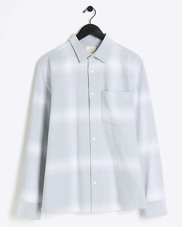 River Island regular fit plaid check shirt< Shirts