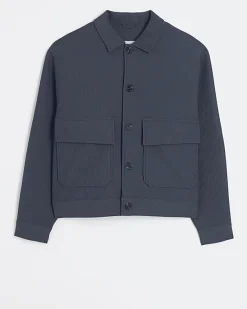 River Island regular fit plisse Harrington jacket< Matching Sets