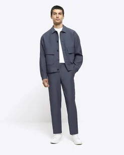 River Island regular fit plisse Harrington jacket< Matching Sets