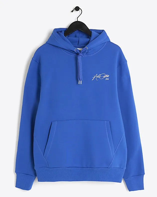 River Island regular fit script graphic hoodie< Hoodies & Sweatshirts