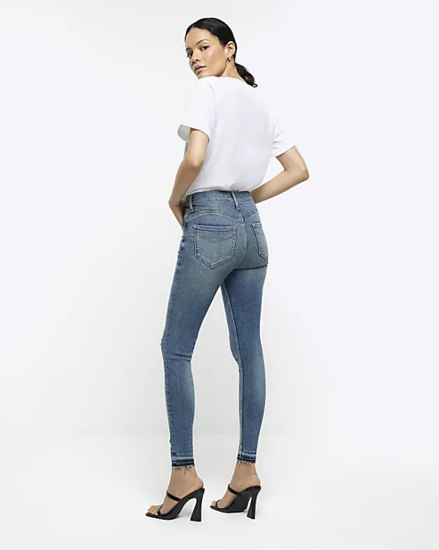 River Island ripped high waisted super skinny jeans< Jeans