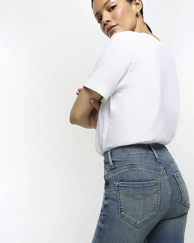 River Island ripped high waisted super skinny jeans< Jeans