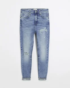 River Island ripped high waisted skinny jeans< Jeans