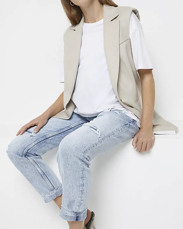 River Island ripped mid rise maternity mom jeans< Maternity