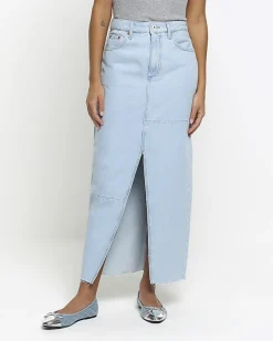 River Island seamed denim maxi skirt< Skirts