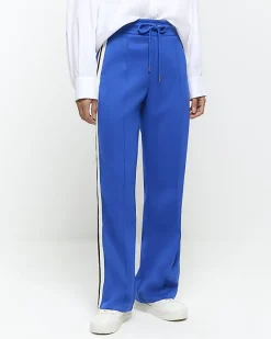 River Island side stripe wide leg joggers< Trousers