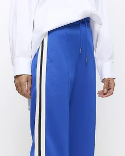 River Island side stripe wide leg joggers< Trousers