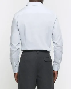 River Island slim fit long sleeve smart shirt< Shirts