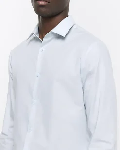 River Island slim fit long sleeve smart shirt< Shirts