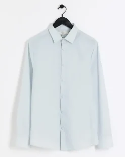 River Island slim fit long sleeve smart shirt< Shirts