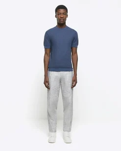 River Island slim fit textured knit t-shirt< Jumpers & Cardigans