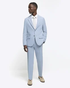 River Island slim fit textured suit jacket< Suits