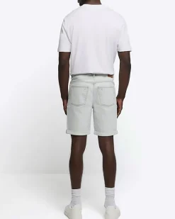 River Island slim fit turned hem denim shorts< Shorts