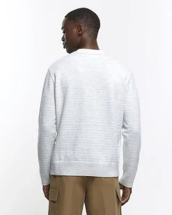 River Island slim fit wool blend crew jumper< Jumpers & Cardigans