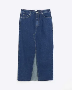 River Island split hem denim maxi skirt< Skirts