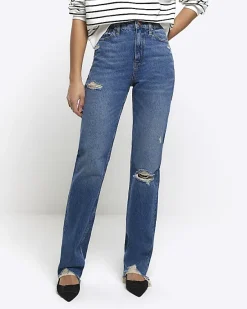 River Island stove pipe straight ripped jeans< Jeans