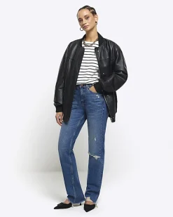 River Island stove pipe straight ripped jeans< Jeans
