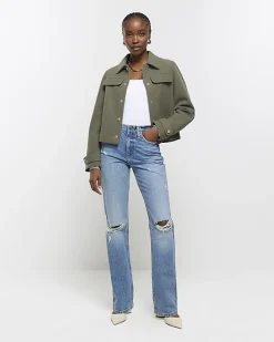 River Island stove pipe straight ripped jeans< Jeans