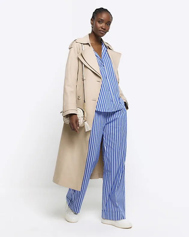 River Island stripe poplin pull on trousers< Trousers