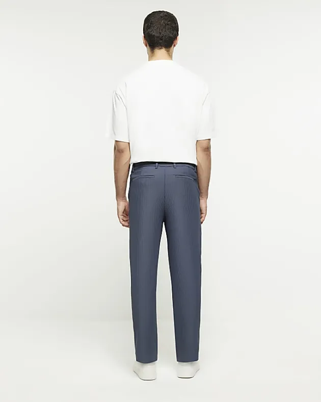 River Island tapered fit plisse smart trousers< Trousers