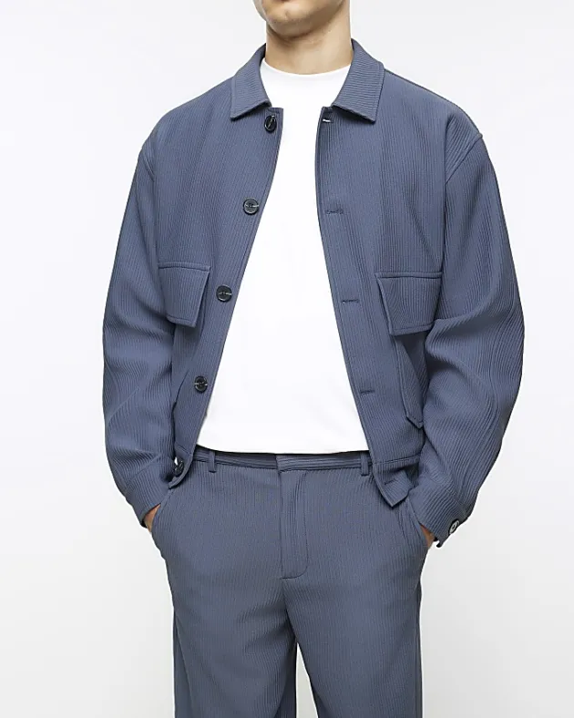 River Island tapered fit plisse smart trousers< Trousers