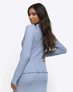 River Island textured ruched long sleeve top< Co-ord Sets