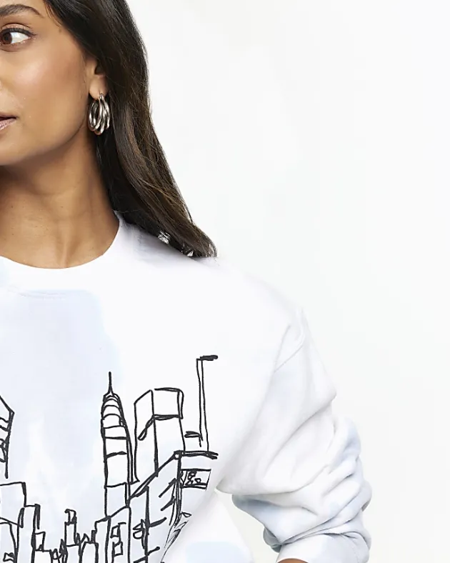 River Island tie dye graphic sweatshirt< Loungewear