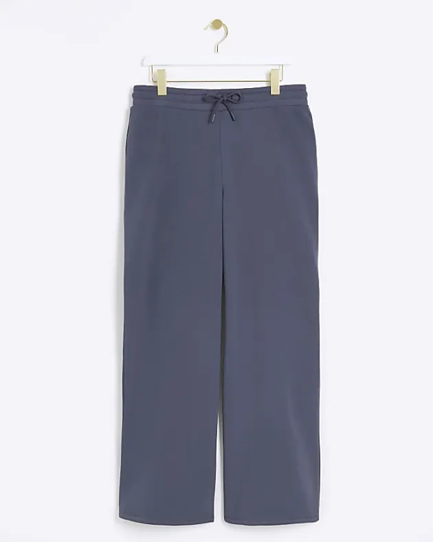 River Island Blue wide leg joggers< Trousers