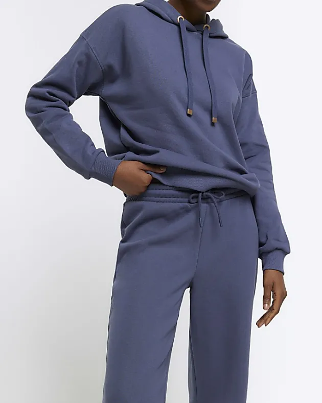 River Island Blue wide leg joggers< Trousers