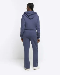 River Island Blue wide leg joggers< Trousers