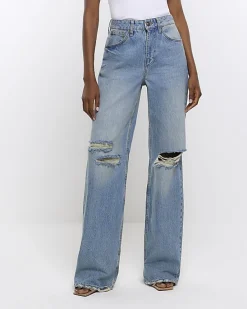 River Island wide leg ripped jeans< Jeans