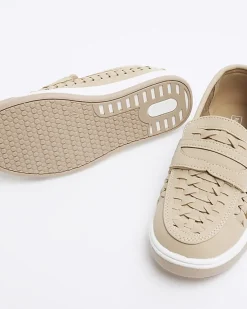 River Island Boys beige weave loafers< 9 - 12 Yrs