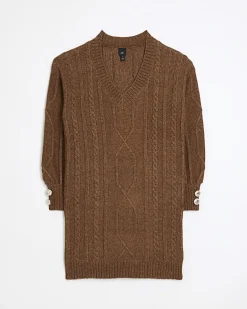 River Island cable knit jumper mini dress< Dresses