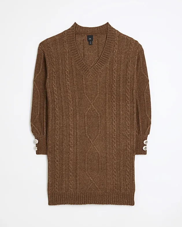 River Island cable knit jumper mini dress< Dresses