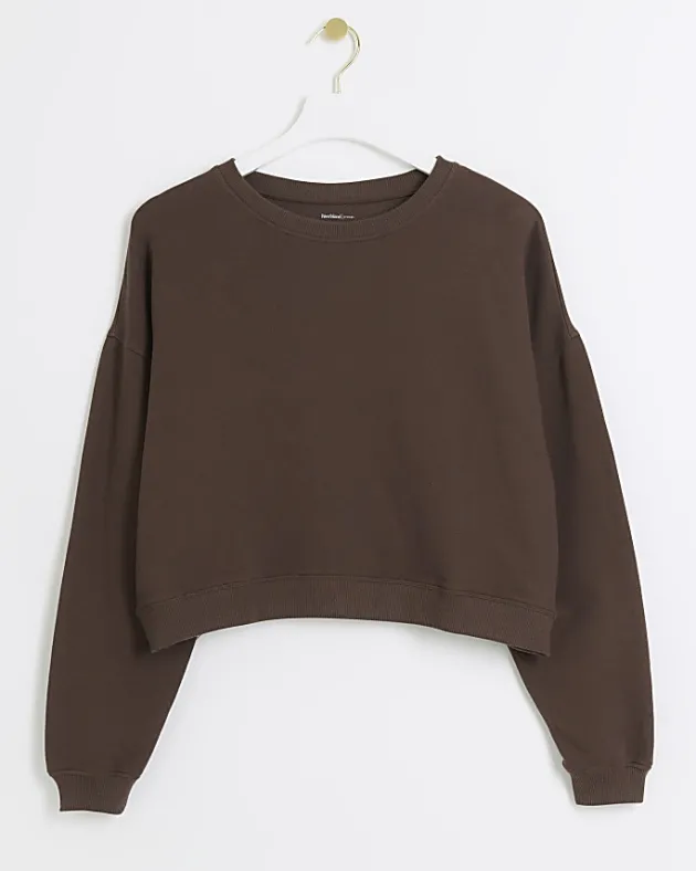 River Island crop plain sweatshirt< Loungewear