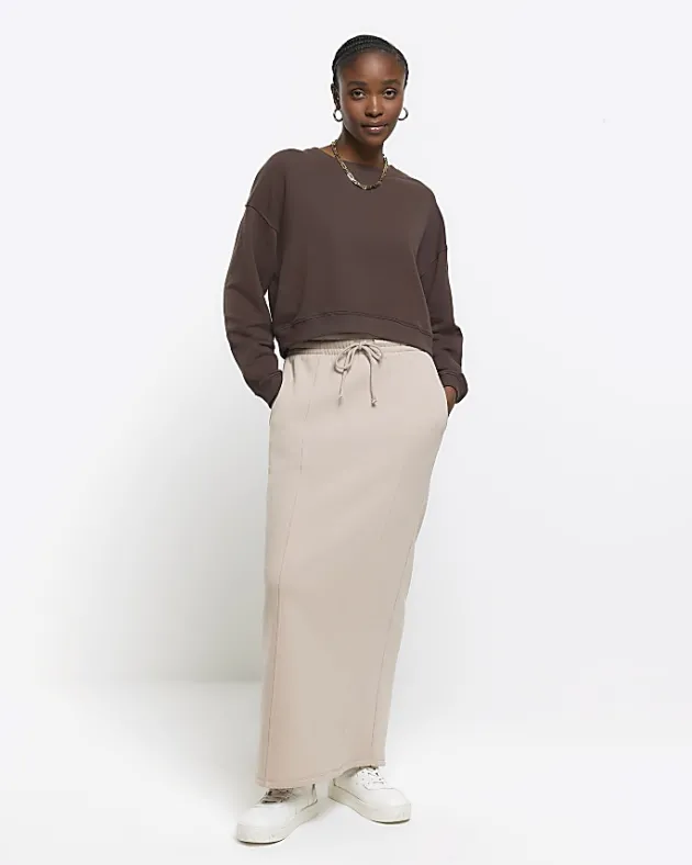 River Island crop plain sweatshirt< Loungewear