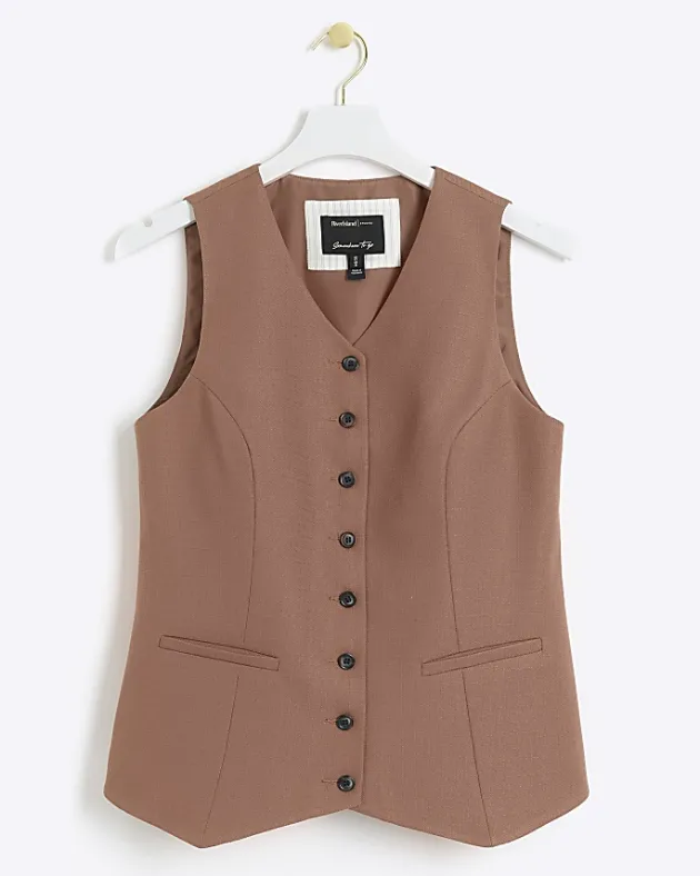 River Island high V-neck waistcoat< Suits & Tailoring