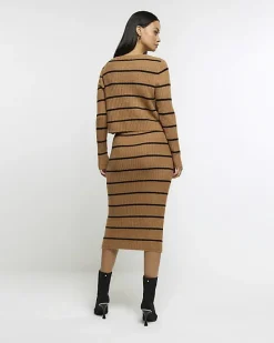 River Island knit stripe bodycon midi dress set< Dresses
