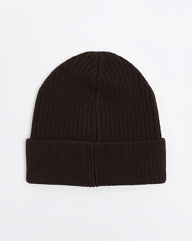River Island knitted rib beanie< Essentials