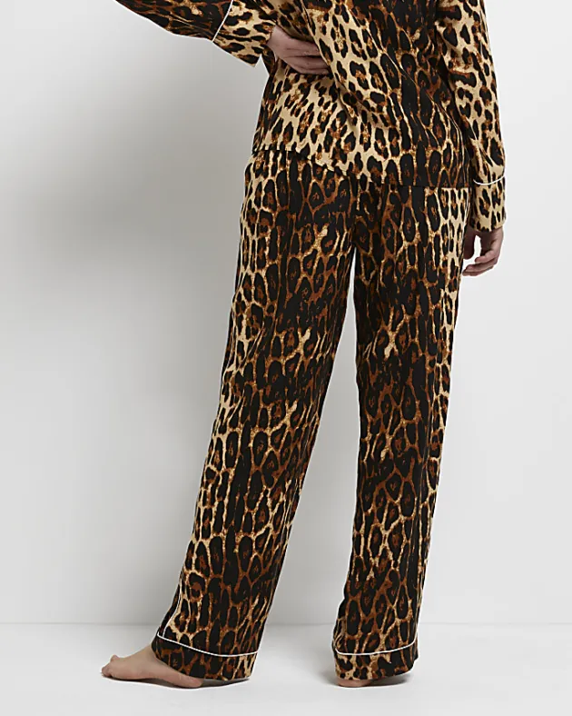 River Island leopard print maternity pyjama trousers< Maternity