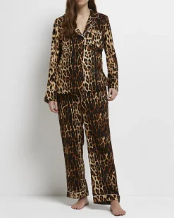 River Island leopard print maternity pyjama shirt< Maternity