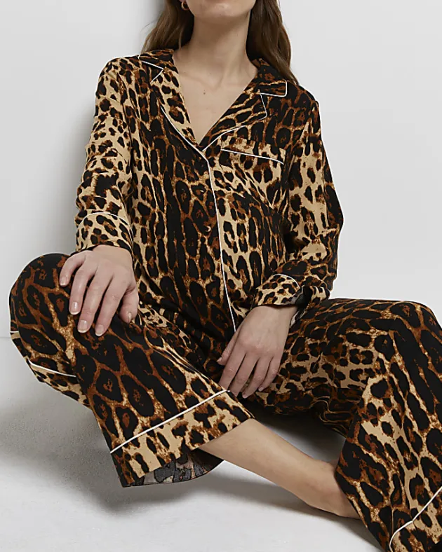 River Island leopard print maternity pyjama shirt< Maternity