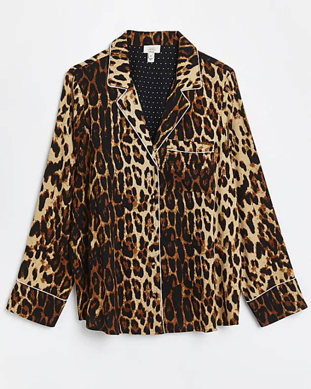 River Island leopard print maternity pyjama shirt< Maternity