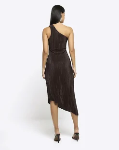 River Island plisse asymmetric bodycon midi dress< Dresses