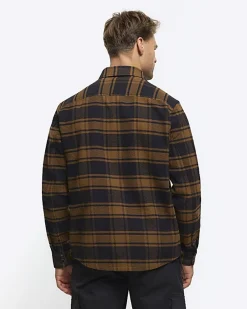 River Island regular fit check long sleeve shirt< Shirts