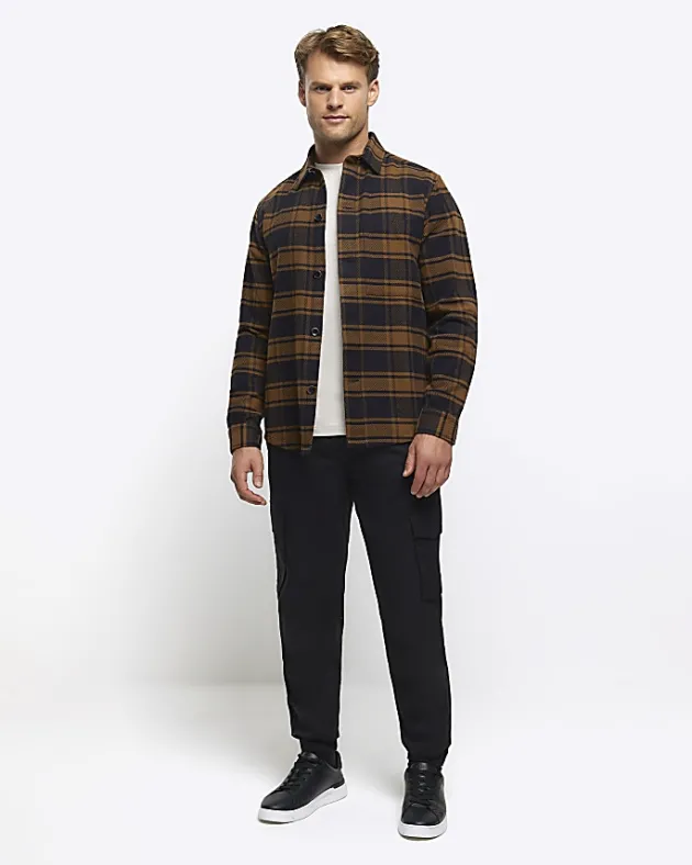 River Island regular fit check long sleeve shirt< Shirts