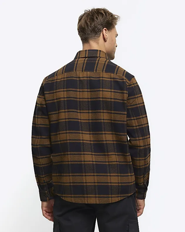 River Island regular fit check long sleeve shirt< Shirts